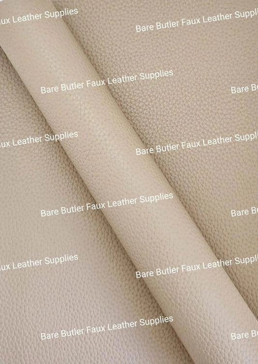 Solid Colour Litchi - Fossil - Colour, Faux, Faux Leather, fossil, grey, Leather, leatherette, Solid - Bare Butler Faux Leather Supplies 
