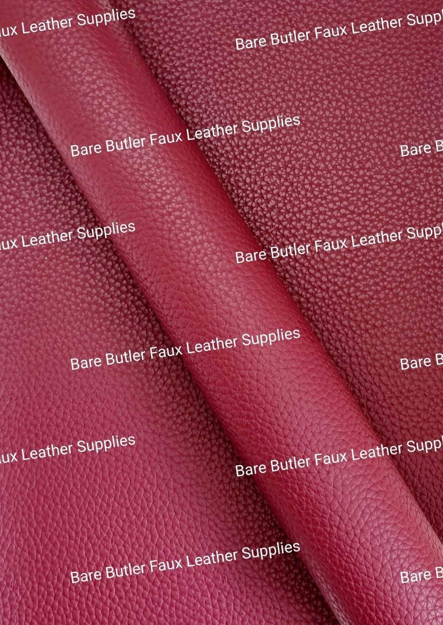 Solid Colour Litchi - Mahogany - Colour, Faux, Faux Leather, Leather, leatherette, Mahogany, red, Solid - Bare Butler Faux Leather Supplies 