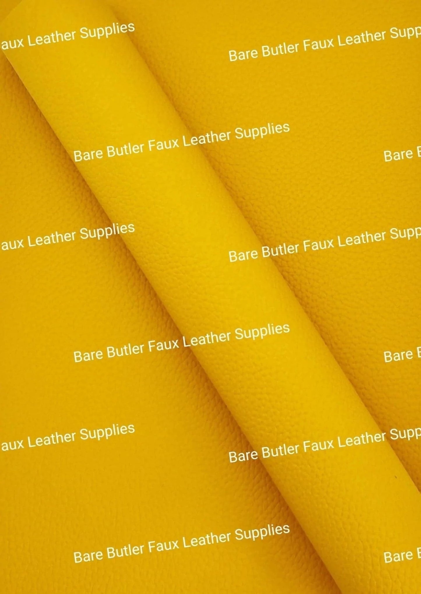 Solid Colour Litchi - Mustard - Colour, Faux, Faux Leather, Leather, leatherette, litchi, mustard, Solid, Yellow - Bare Butler Faux Leather Supplies 