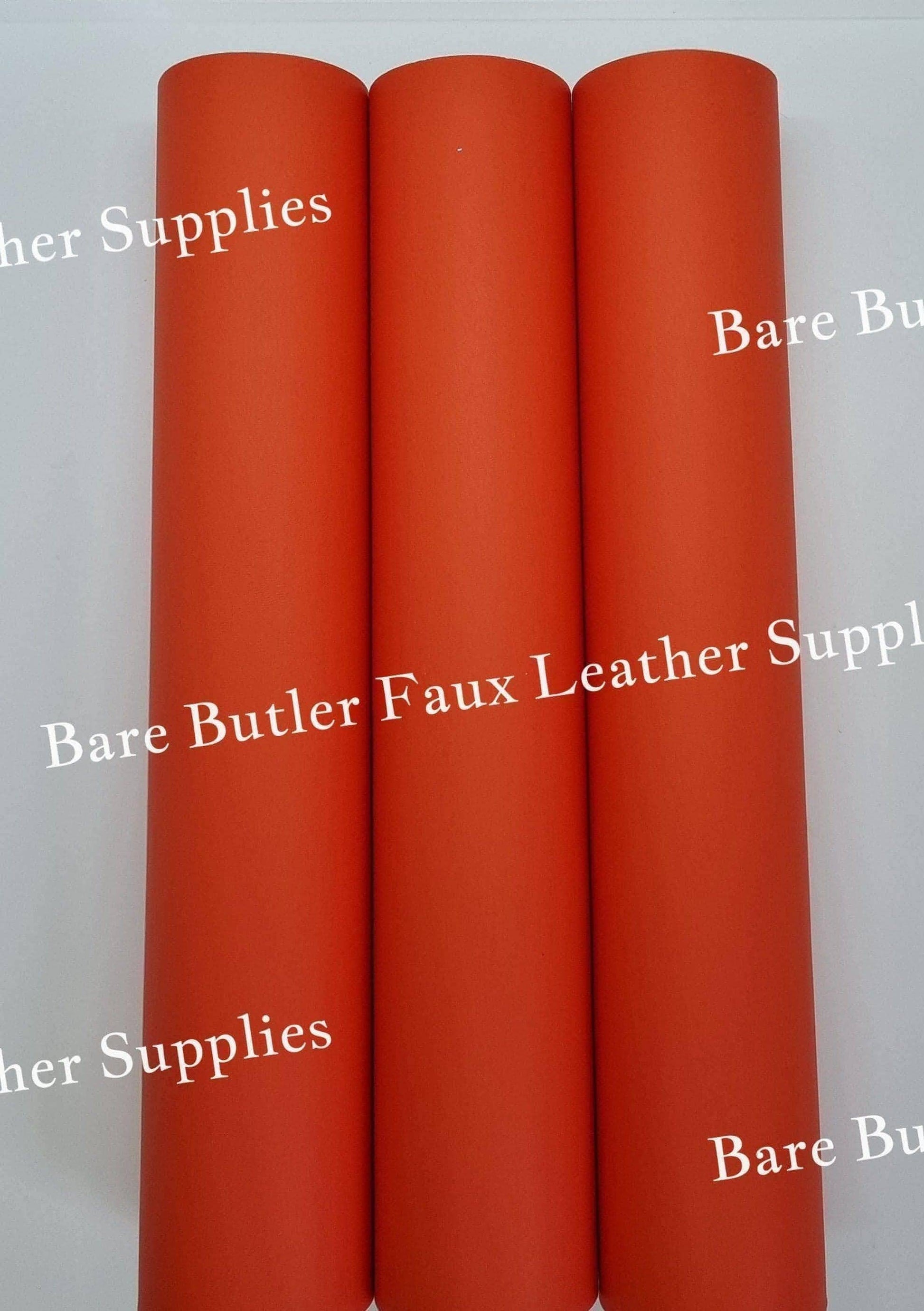 Solid Colour Litchi Roll - Orange Red - Colour, Faux, Faux Leather, Leather, leatherette, Litchi, orange, Solid - Bare Butler Faux Leather Supplies 