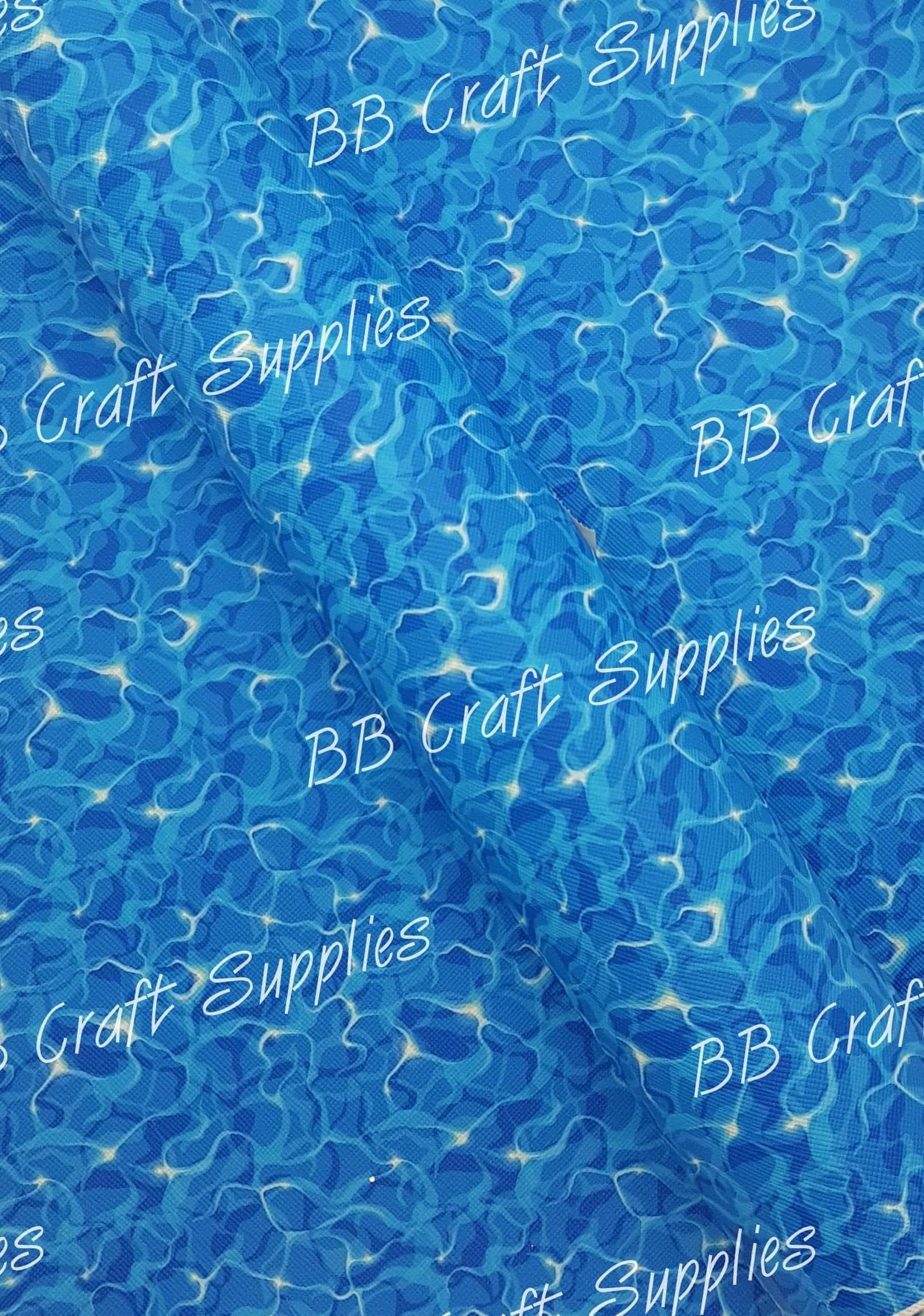 Sparkling Water Faux Leather - Character, Faux, Faux Leather, fun, Leather, leatherette, Pool, pool party, summer, swimming, water - Bare Butler Faux Leather Supplies 