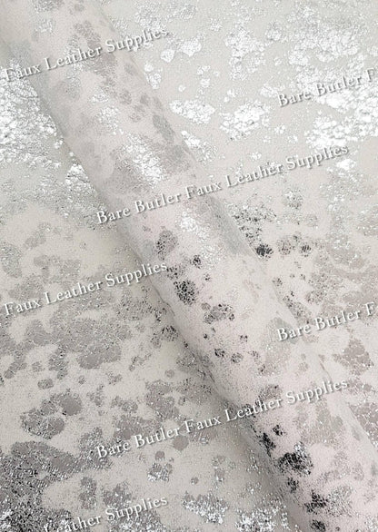 Sparkly Crushed Ice (Thin) - Basket, crushed, Faux, Faux Leather, ice, Leather, leatherette, pattern, weave, white - Bare Butler Faux Leather Supplies 