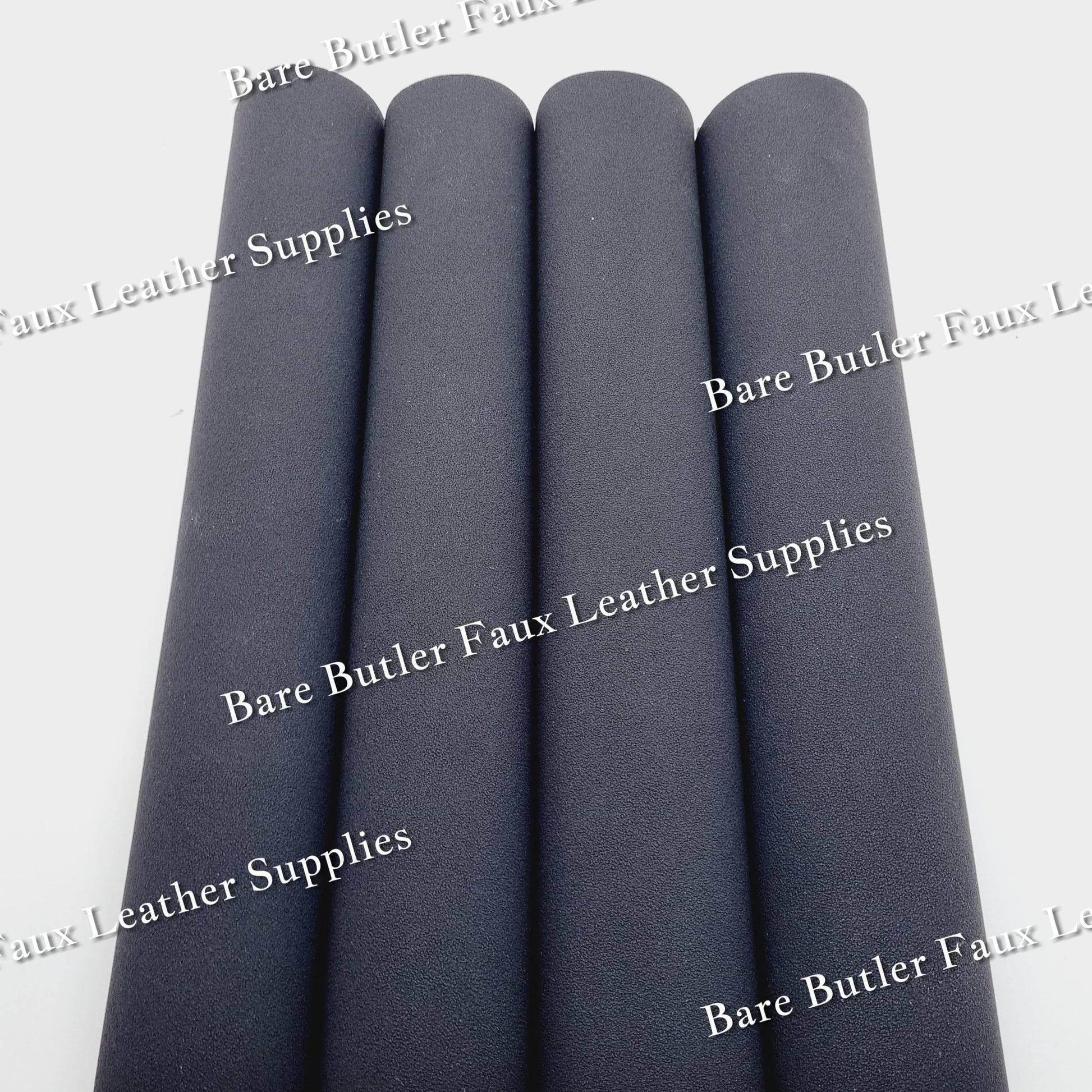 Suede - Black - Faux, Faux Leather, Suede - Bare Butler Faux Leather Supplies 