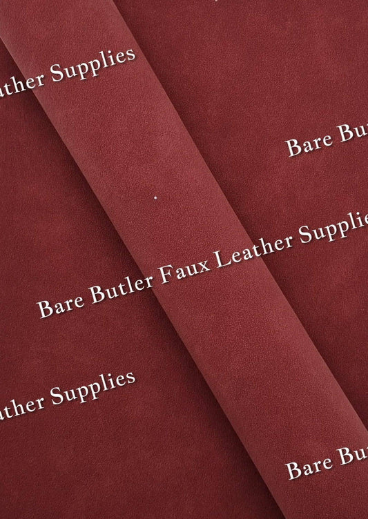 Suede - Burnt Red - Faux, Faux Leather, Suede - Bare Butler Faux Leather Supplies 