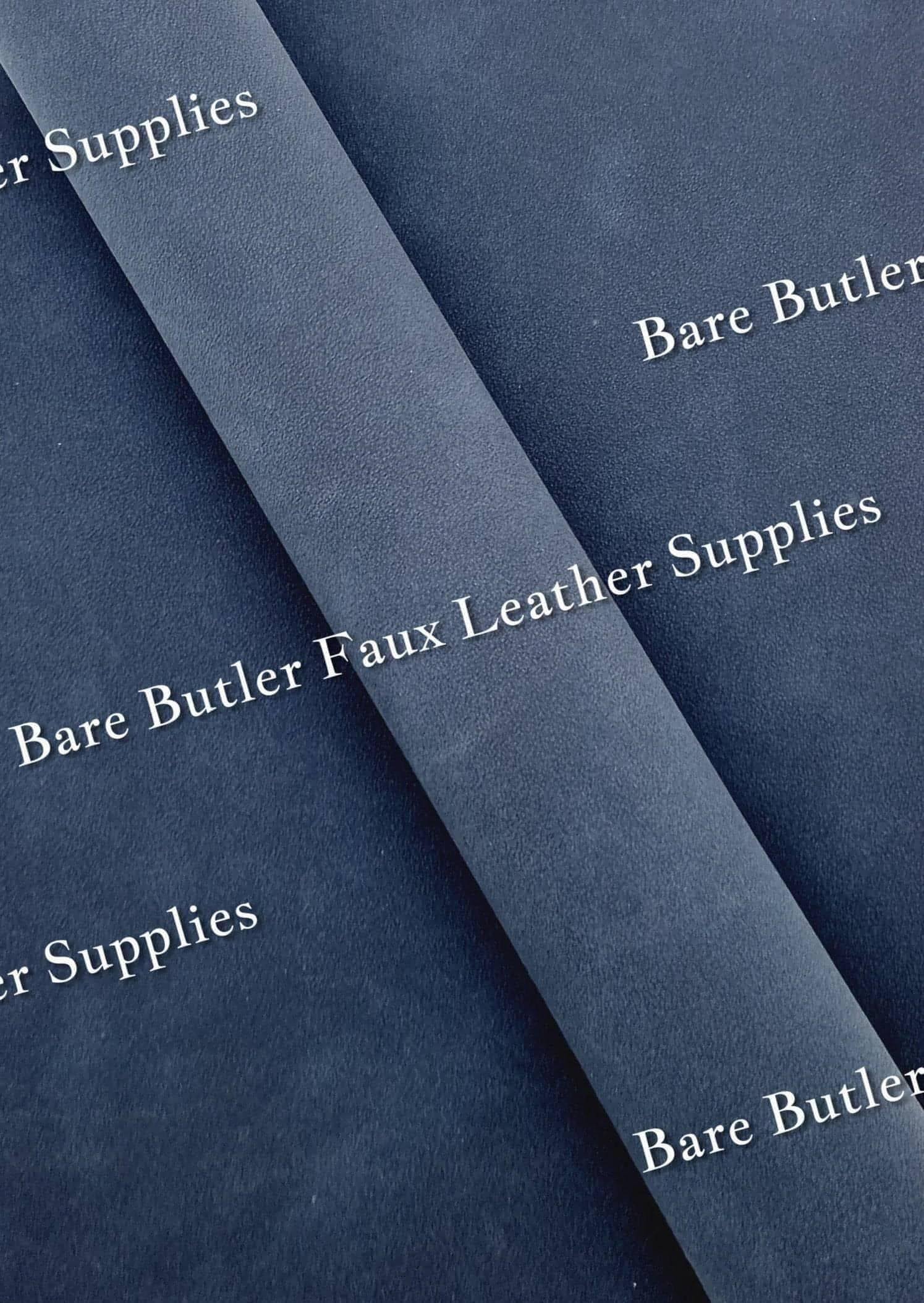 Suede - Dark Blue - Faux, Faux Leather, Suede - Bare Butler Faux Leather Supplies 