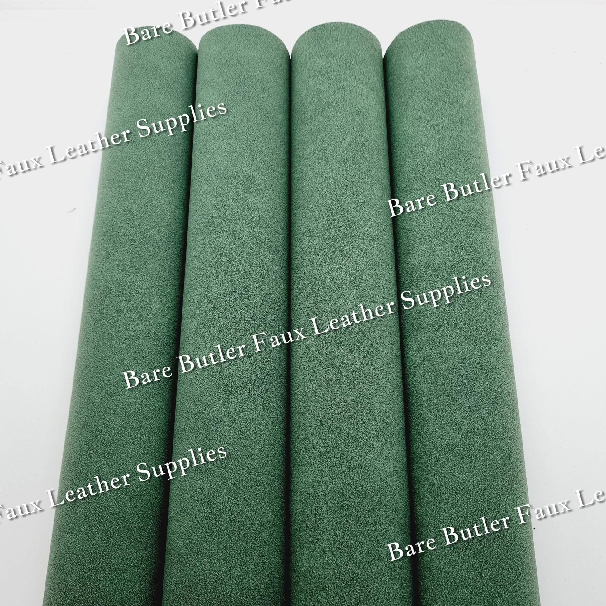 Suede - Green - Faux, Faux Leather, Suede - Bare Butler Faux Leather Supplies 