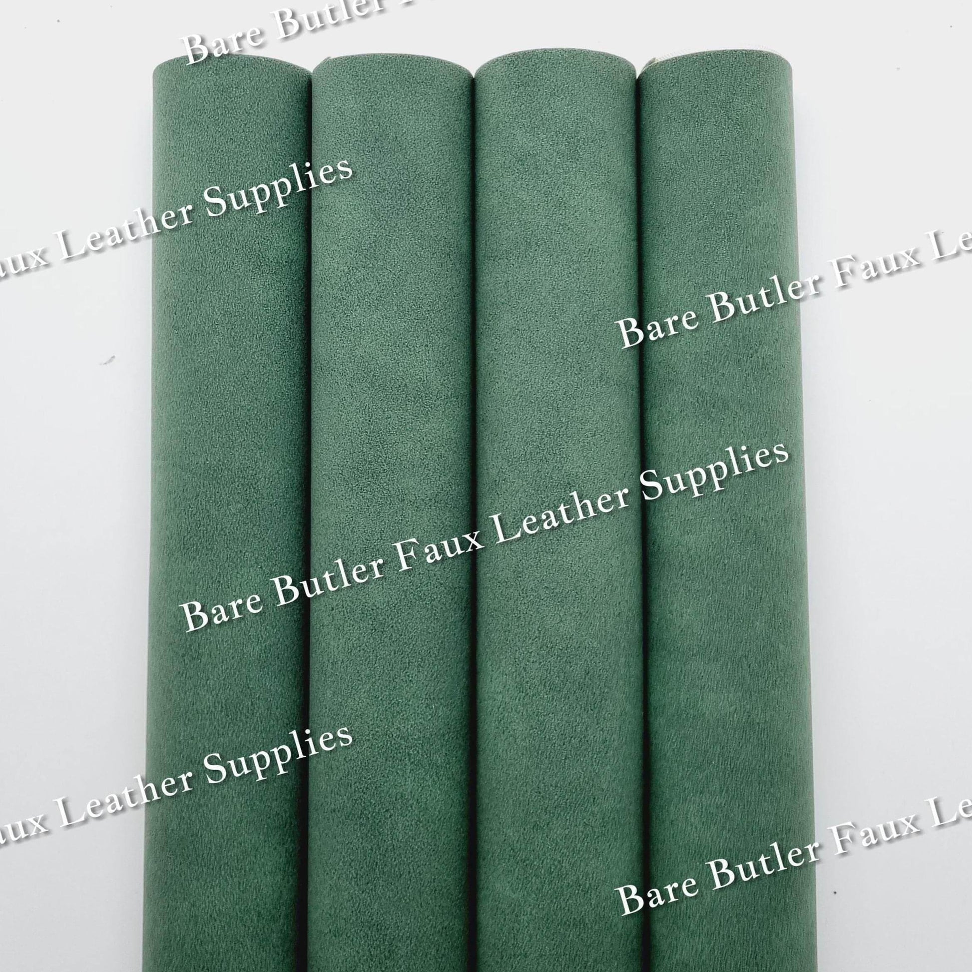 Suede - Green - Faux, Faux Leather, Suede - Bare Butler Faux Leather Supplies 