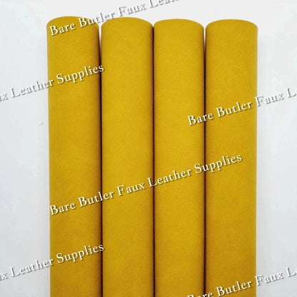 Suede - Mustard Yellow - Faux, Faux Leather, Suede - Bare Butler Faux Leather Supplies 