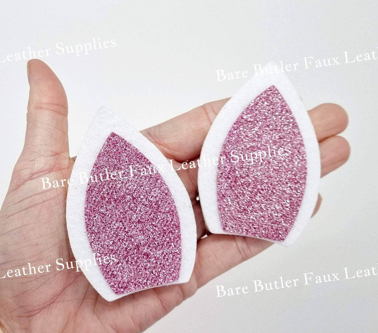 Unicorn Ears Pink - ears, Glitter, headbands - Bare Butler Faux Leather Supplies 