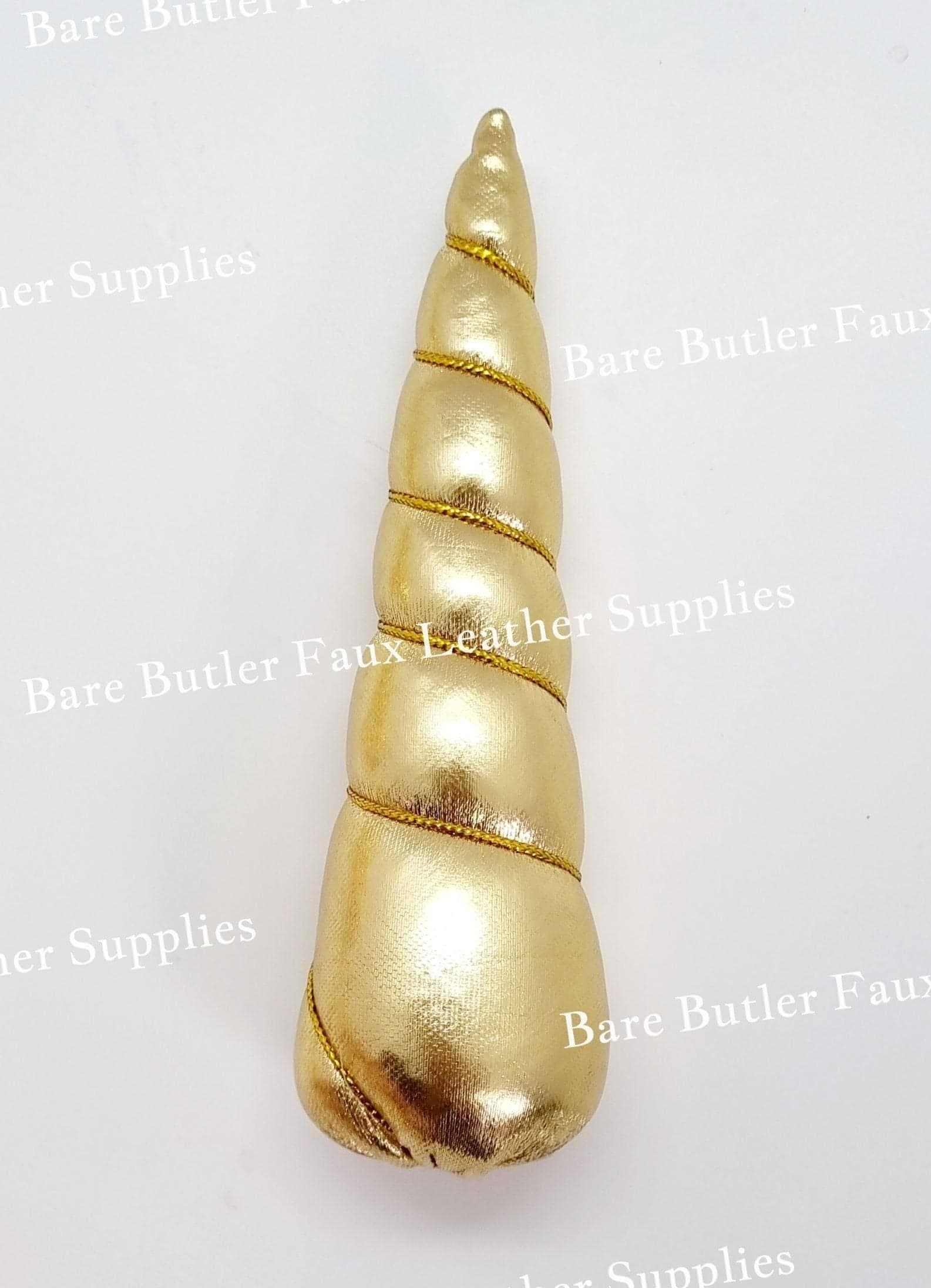 Unicorn Horn - Gold - ears, Glitter, headbands, Horn - Bare Butler Faux Leather Supplies 