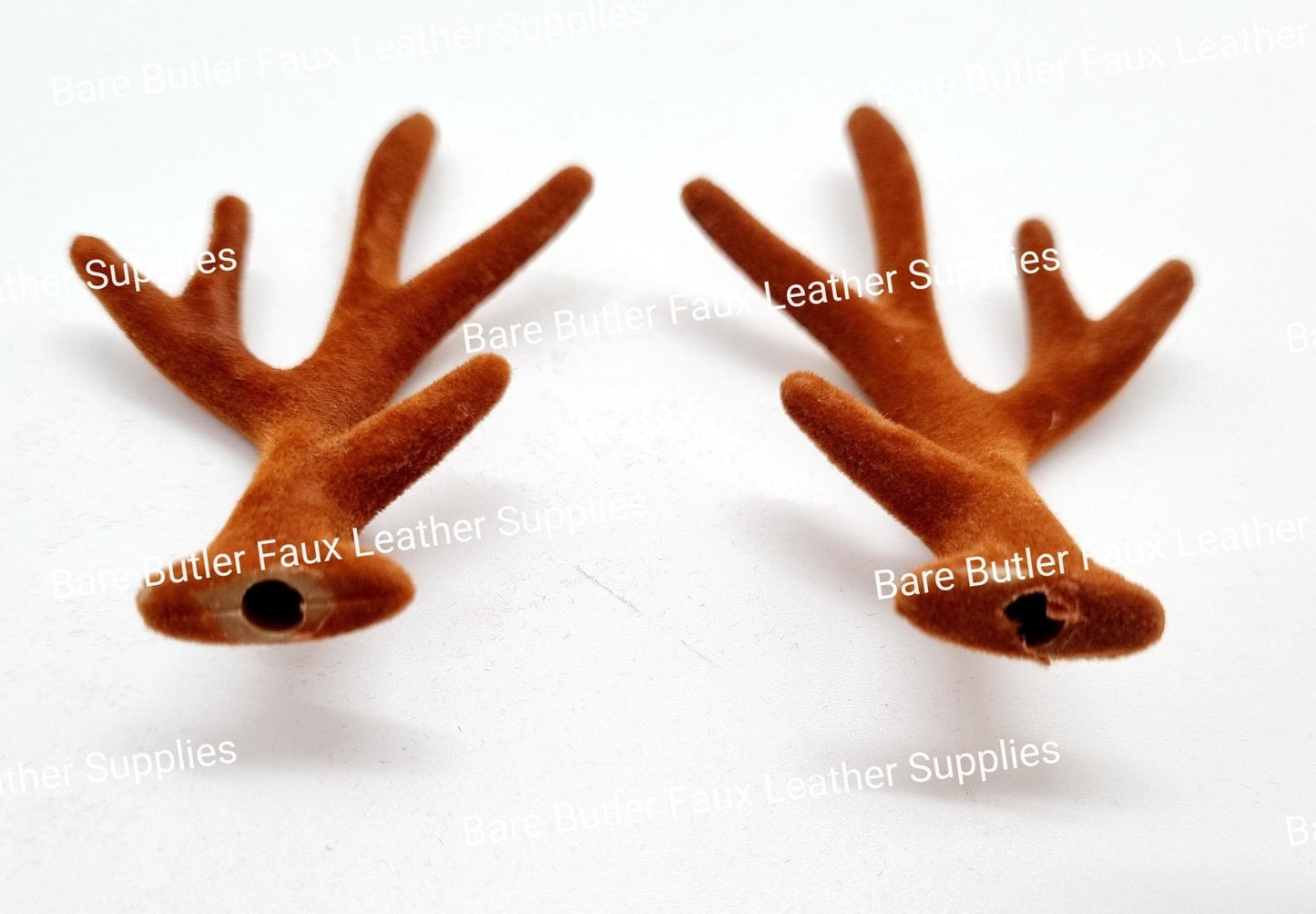 Velvet Feel Antlers Brown - Antlers, christmas, Embelishment, velvet - Bare Butler Faux Leather Supplies 