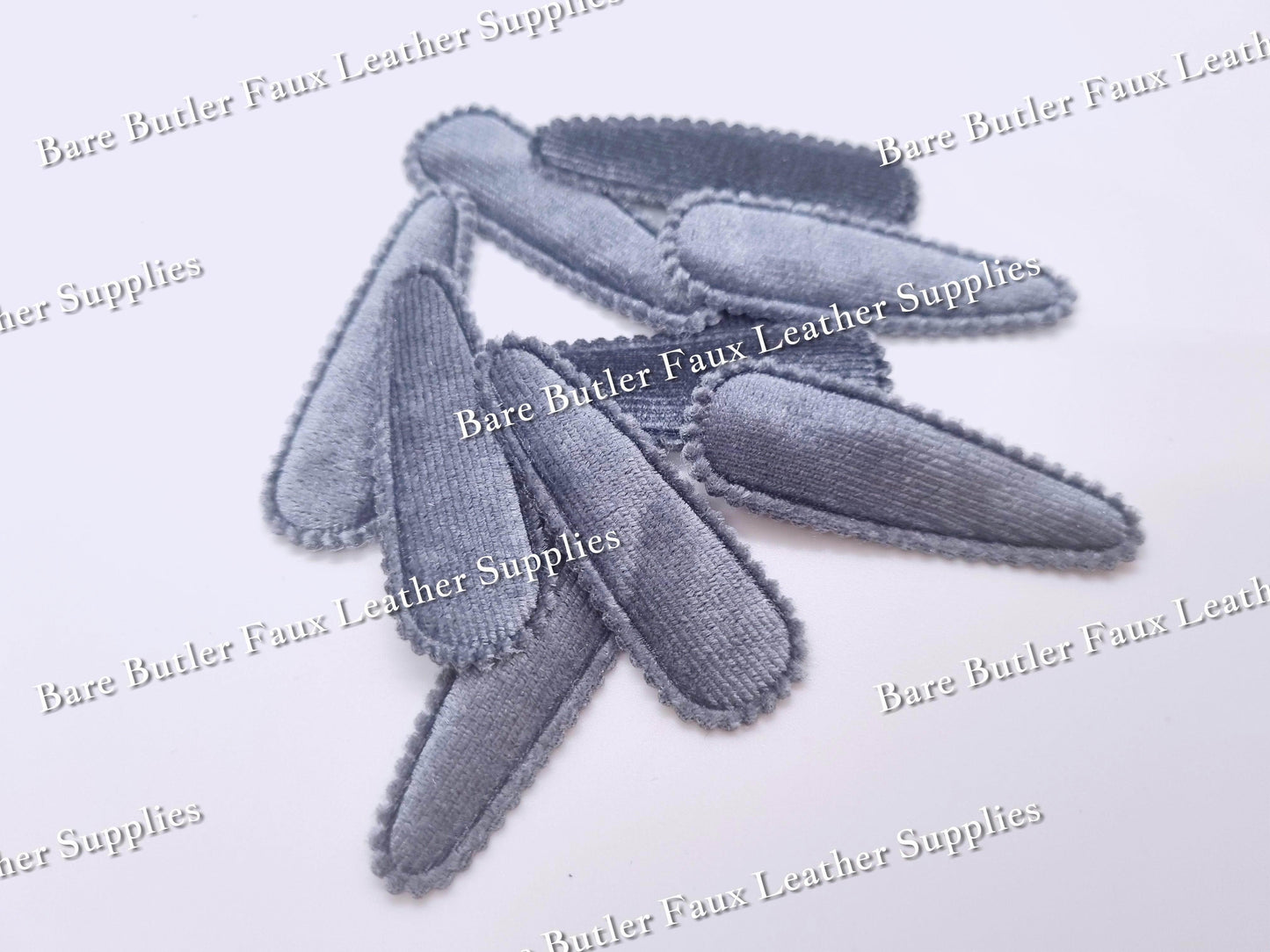 Velvet Snap Clip Covers - accessories, clips, Embelishment, hardware, Lobster - Bare Butler Faux Leather Supplies 